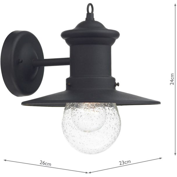 DAR SED1522 SEDGEWICK 1LT LTN BLK DOWN FACING IP44