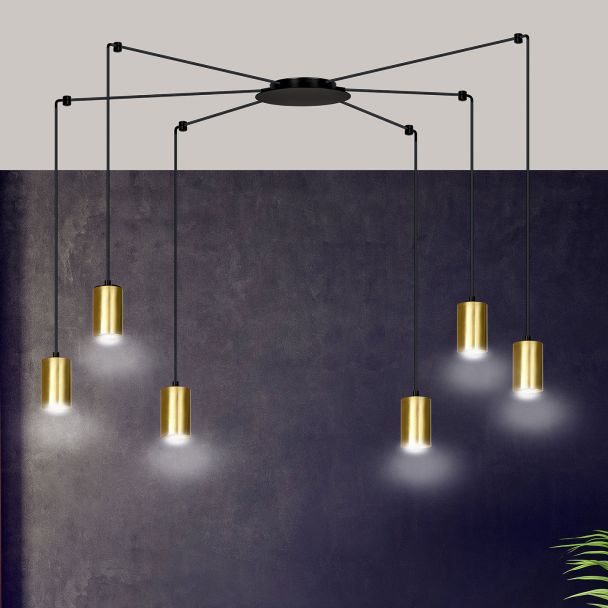 EMIBIG 526/6 LAMPA WISZĄCA TRAKER 6 BL/GOLD