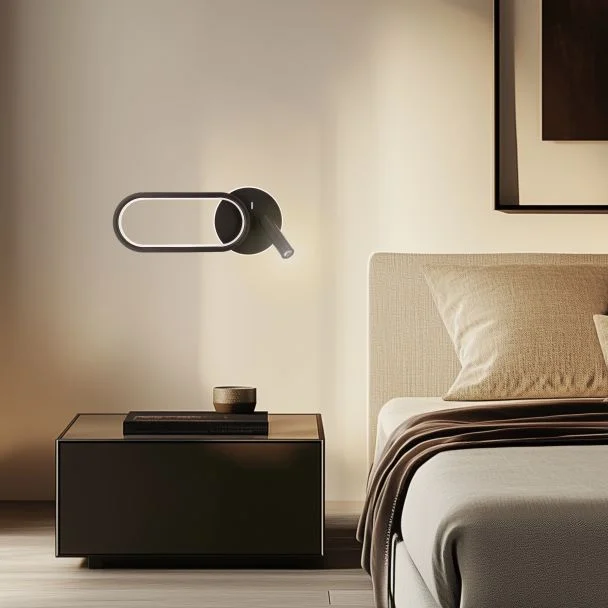 CANDELLUX STUDIO 22-35691 MONET kinkiet owal czarny 13W LED 3000K, 4000K, 6000K