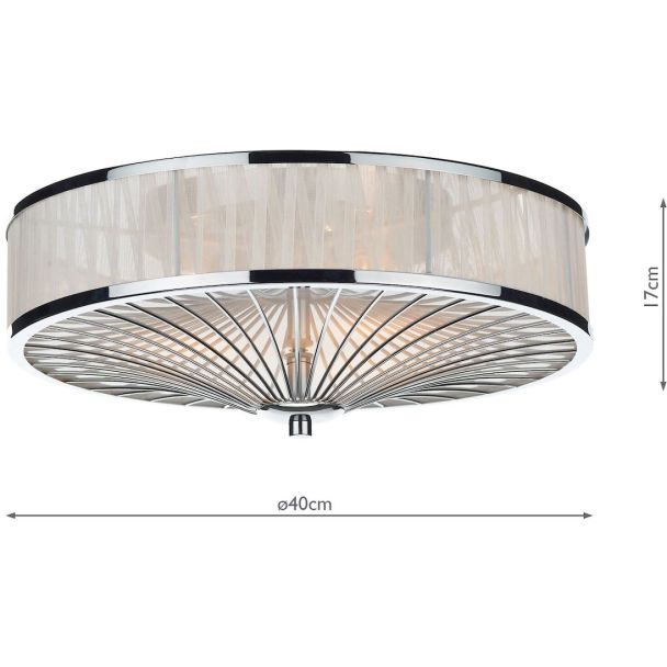 DAR OSL5050 OSLO 3LT FLUSH POL CHR/ WHITE