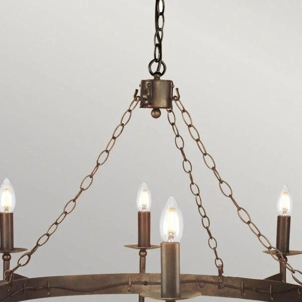 ELSTEAD CROMWELL CW8 OLD BRZ 8Lt Chandelier