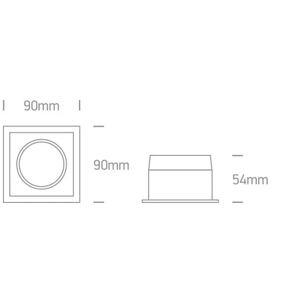 ONE LIGHT 51105D/G Platania szary wpust z oprawką GU5.3 MR16 dark light