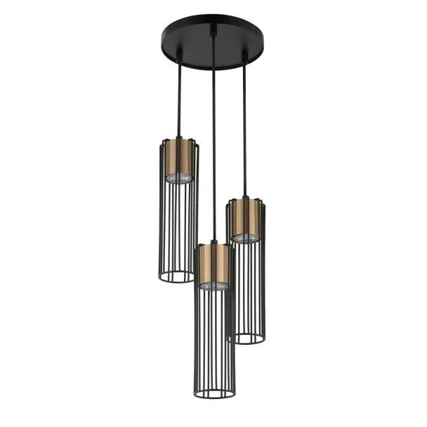 SIGMA 33458 FOBIA 3 lampa wisząca koło czarny/złoty