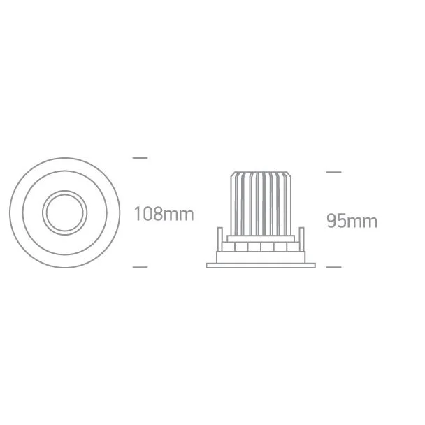 ONE LIGHT 11112H/B/W Aliweri czarny wpust z wymiennymi pierścieniami COB LED 3000K 12W