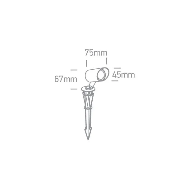 ONE LIGHT 67456/B/W Rakita czarna lampa ogrodowa LED 3000K 3W IP67 350mA, kolec