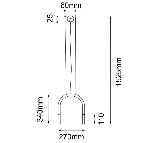 ANTIGO Lampa wisząca Sukomo - Czarna (270 mm) 7858