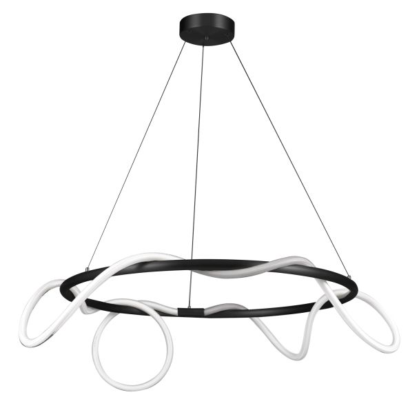 Step into design ST-9282R/D60 black Lampa wisząca FANTASIA ROUND LED czarna 60 cm