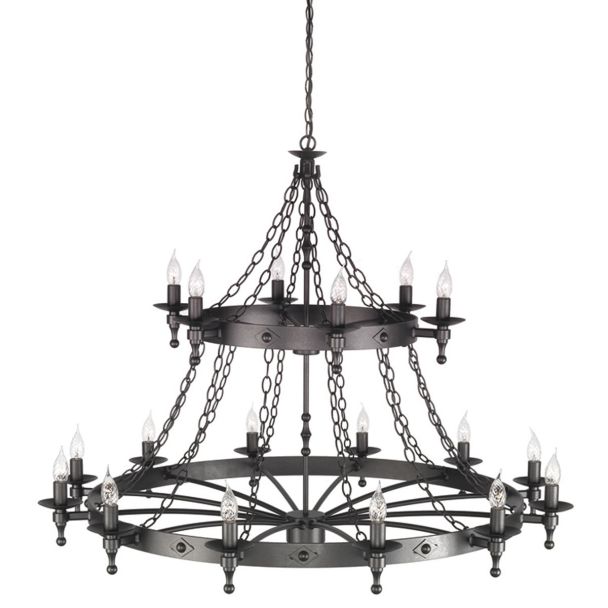 ELSTEAD WARWICK WR18 GRAPHITE 18Lt Chandelier