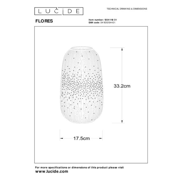 LUCIDE 13541/18/31 LAMPA STOJĄCA STOŁOWA FLORES