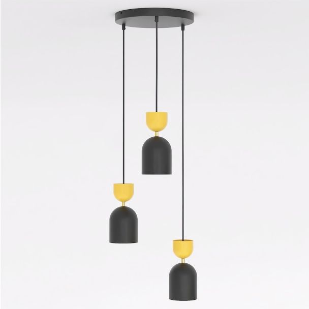 EMIBIG 1739/3PREM GAUDI 3PREM BLACK ORANGE Lampa wisząca