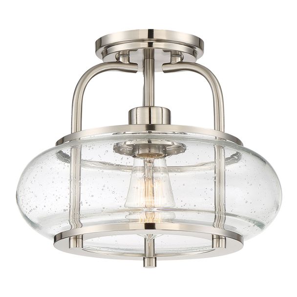 ELSTEAD Trilogy QZ-TRILOGY-SFS-BN 1 Light Semi-Flush Mount - Brushed Nickel