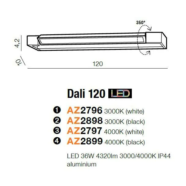 AZZARDO AZ2899 Dali 120 4000K (black)