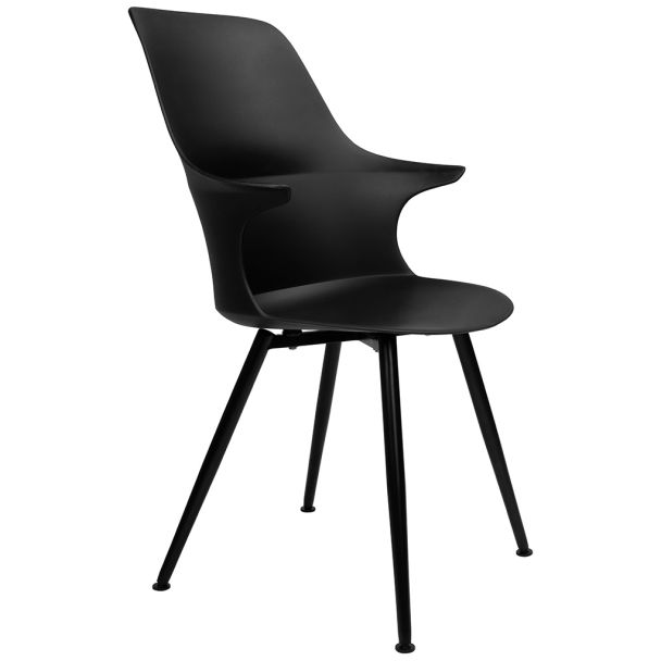 KING HOME 334-CPP3 Krzesło BRAZO HIGH czarne - polipropylen, metal