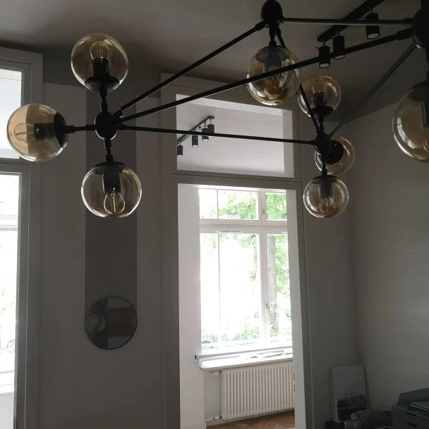 Step into Design ST-9047-15 Lampa wisząca ASTRIFERO-15 bursztynowo czarna 110 cm