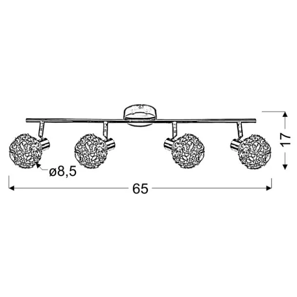 CANDELLUX 94-13743 COLLAR LISTWA 4X40W G9 CHROM