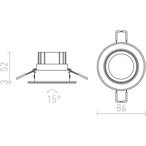 RENDL R10420 MIRO do wbudowania 230V/350mA LED 3W 3000K