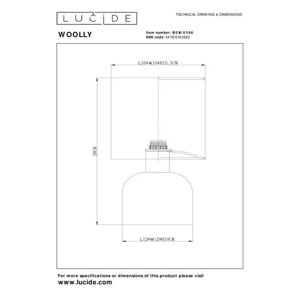 LUCIDE 10516/01/66 LAMPA STOJĄCA STOŁOWA WOOLLY