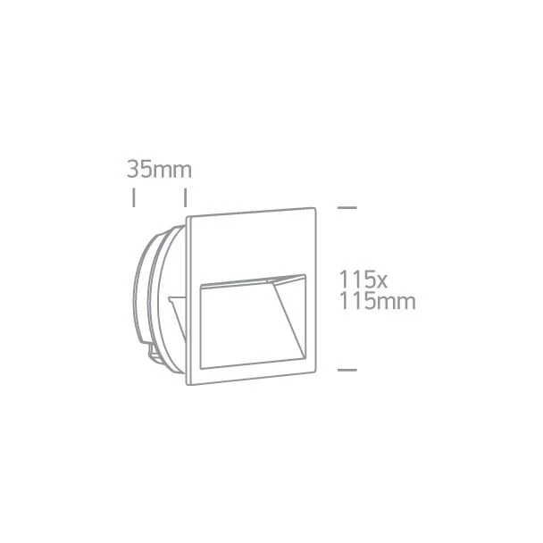 ONE LIGHT 68068A/B/W Lapas czarny wpust ścienny LED 3000K 3W IP65