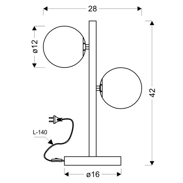 CANDELLUX 42-73433 KAMA LAMPKA GABINETOWA 2X28W G9 MOSIĄDZ