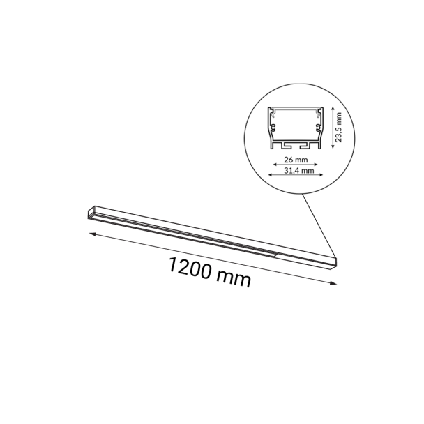 ANTIGO Plafon Hiate Line - Biały (1200 mm) 3000K 1809