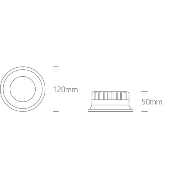 ONE LIGHT 10109FD/W/C Stegna oprawa typu downlight SMD LED IP54 4000K 9W dark light