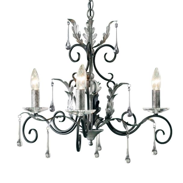 ELSTEAD AMARILLI AML3 BLK/SILVER 3Lt Chandelier/Semi-Flush