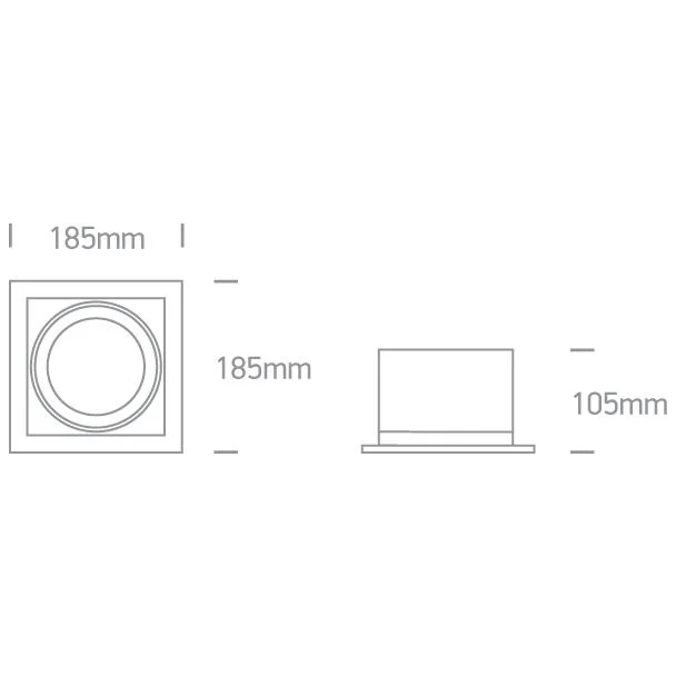 ONE LIGHT 51130/B/C Piges czarny wpuszczany downlight COB LED 4000K 30W