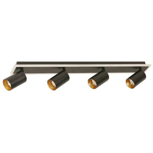 LIGHT PRESTIGE Lampa sufitowa Parma 4xGU10 + 1xLED czarna LP-0612/4C BK