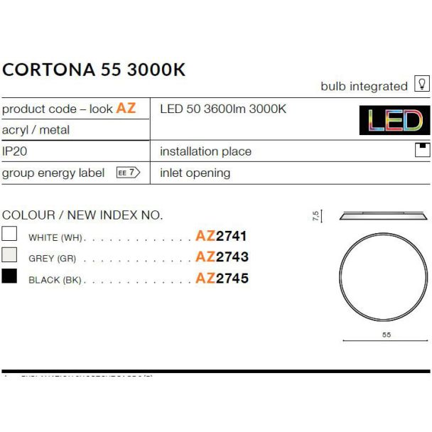 AZZARDO AZ2741 Cortona 55 3000K