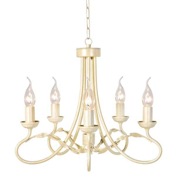 ELSTEAD OLIVIA OV5 IVORY/GOLD 5Lt Chandelier/Semi-Flush