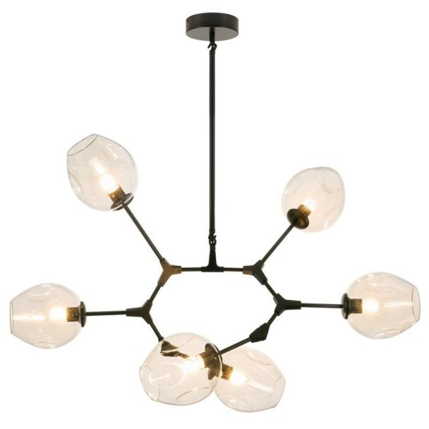 Step into Design ST-1232-6 TRANSPARENT Lampa wisząca MODERN ORCHID-6 transparentno czarna 130 cm