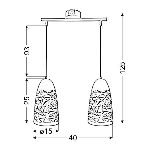 CANDELLUX 32-54869 SABRIN ZWIS 2X60W E27 BIAŁY