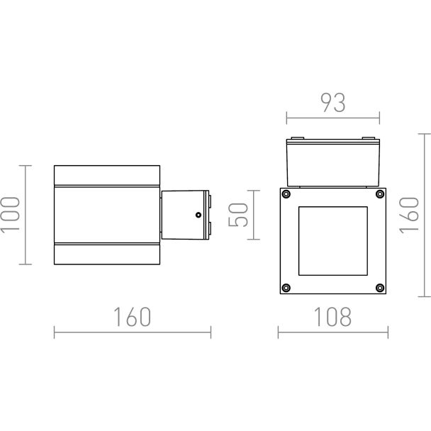 RENDL R10554 TELO ścienna antracyt 230V G9 40W IP44
