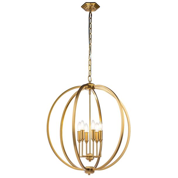 ELSTEAD FE-CORINNE-6P-L-BB Lampa wisząca Corinne - 6 źródeł światła - Oksydowany mosiądz