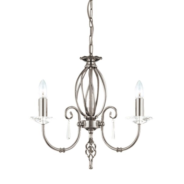 ELSTEAD AEGEAN AG3 POL NICKEL 3Lt Chandelier/Semi-Flush