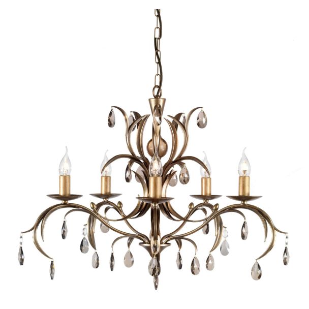 ELSTEAD LILY LL5 ANT BRZ 5Lt Chandelier/Semi-Flush