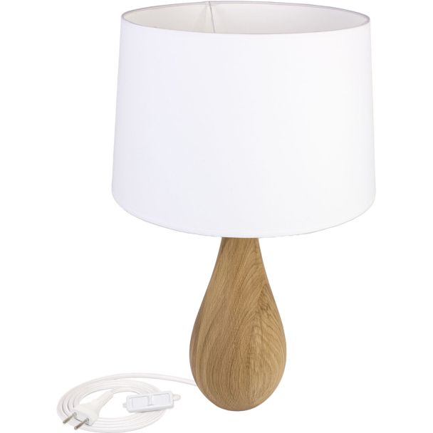 Hellux 4112245 Lampa VASE dąb / biały abażur