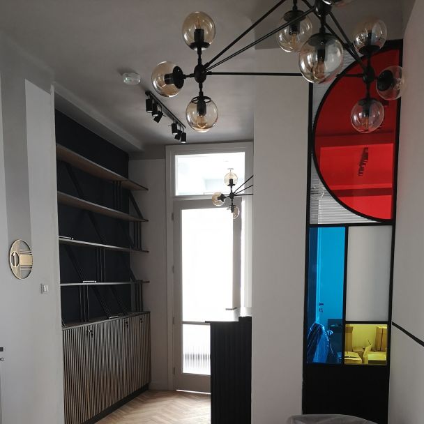 Step into Design ST-9047-21 Lampa wisząca ASTRIFERO-21 bursztynowo czarna 165 cm