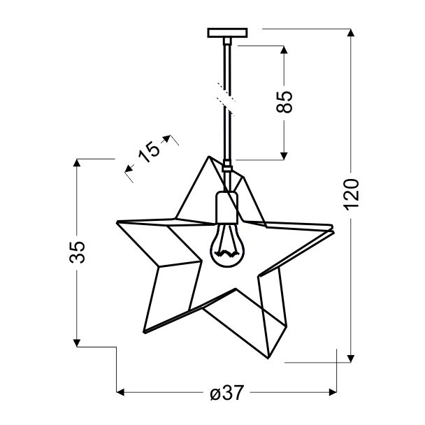 CANDELLUX 31-64080 GWIAZDKA LAMPA WISZĄCA 1X60W E27