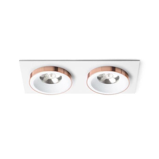 RENDL R13255 SHARM SQ II wpuszczana biała miedź 230V LED 2x10W 24° 3000K