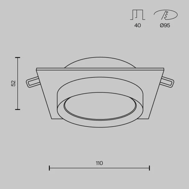 MAYTONI DL086-GX53-SQ-W Hoop Downlight biały