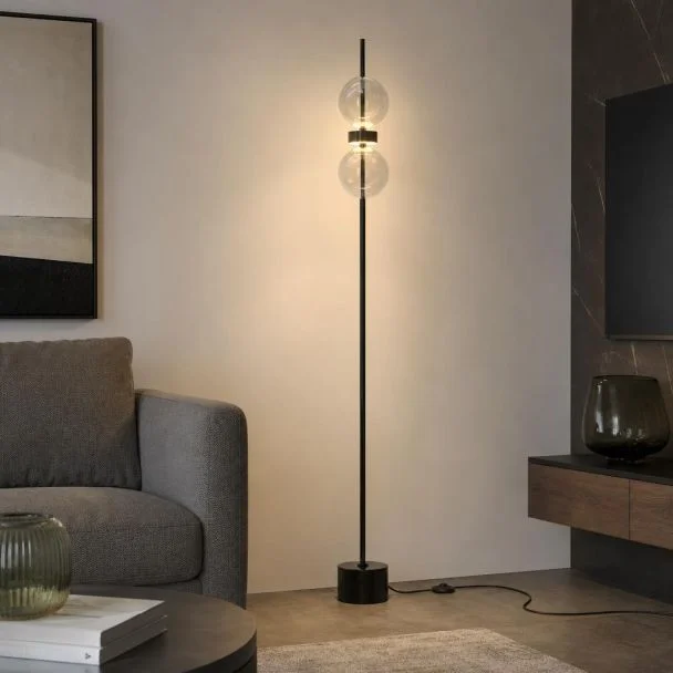 MAYTONI MOD478FL-L15B3K lampa podłogowa Double Moon 3000K 15W — wizualizacja aranżacji AI
