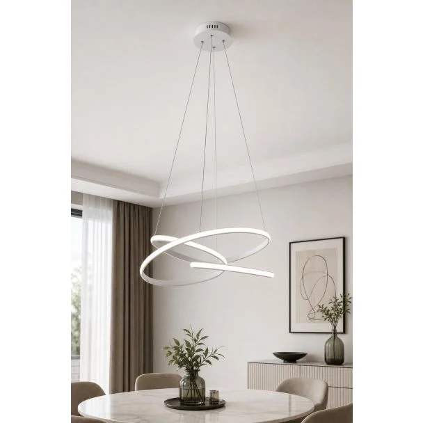 WYPRZEDAŻ E-CRYSTAL 00502 LED WHITE BEND 80W 4000K — wizualizacja aranżacji AI