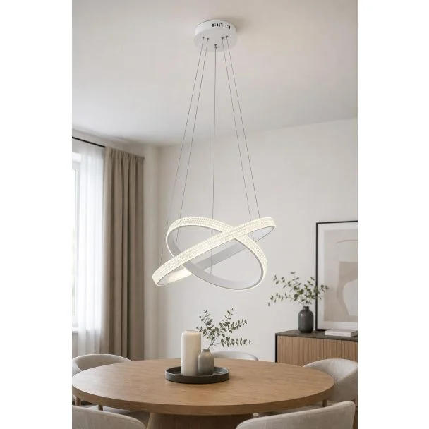 WYPRZEDAŻ E-CRYSTAL 00505 LED WHITE BEND 54W 4000K — wizualizacja aranżacji AI