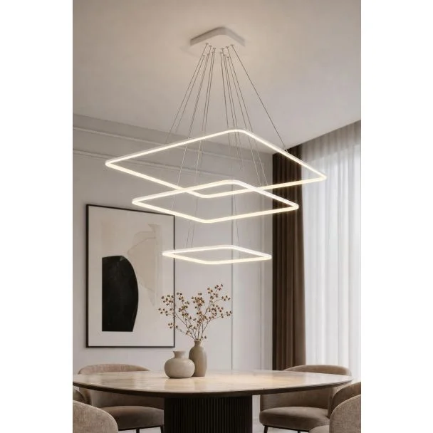 MILAGRO 515 LAMPA WISZĄCA NIX WHITE 117W LED — wizualizacja aranżacji AI