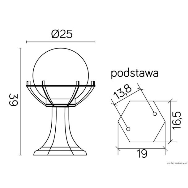 SU-MA Kule z koszykiem 200 K 4011/1/KPO Klosz 20 cm
