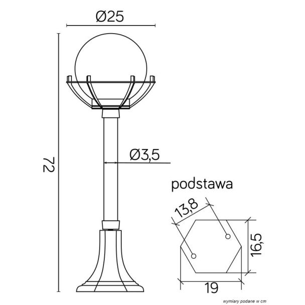 SU-MA Kule z koszykiem 200 K 5002/3/KPO Klosz 20 cm
