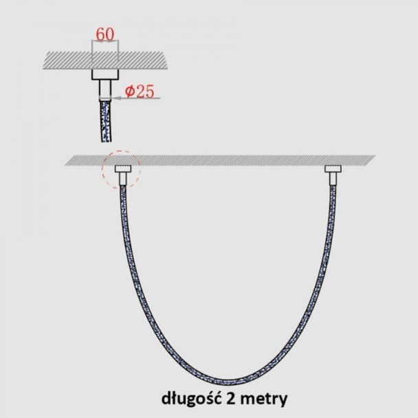 Light Prestige LP-642/2M Smart Lampa wisząca Rope Light 2 m biała Tuya Smart LED CCT