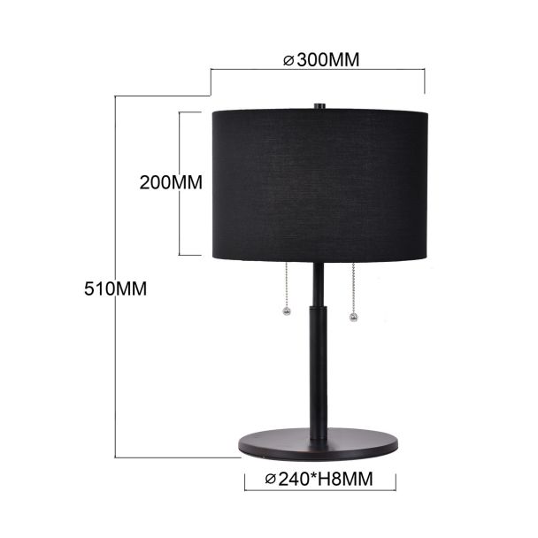 LIGHT PRESTIGE LP-0304/2T BK Fogo stołowa czarna