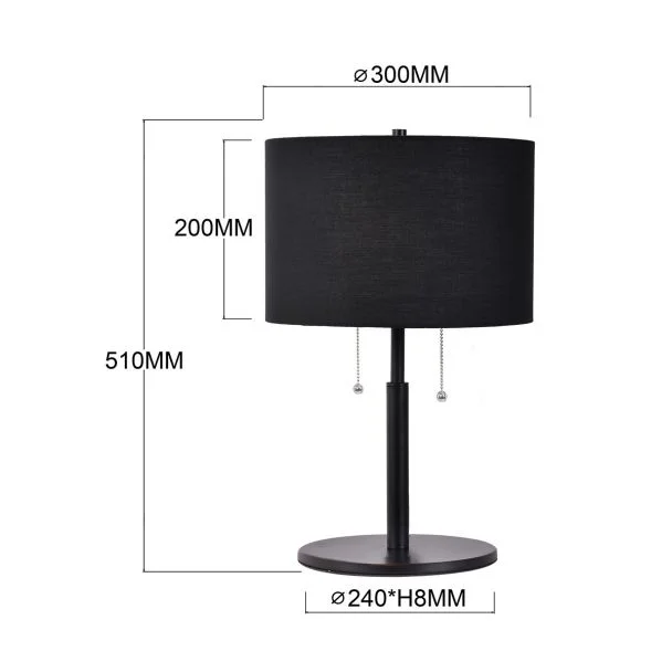 LIGHT PRESTIGE LP-0304/2T BK Fogo stołowa czarna